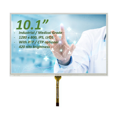 Écran tactile LCD résistif de 10 pouces 1280x800 points de qualité industrielle / médicale