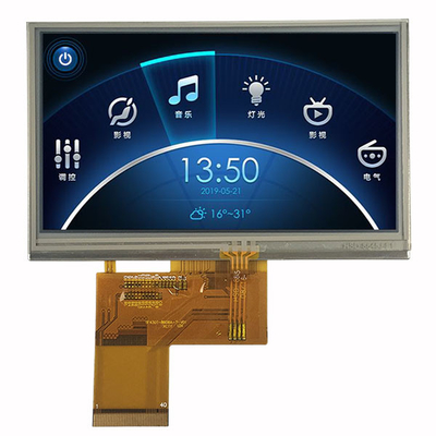 Panneau d'affichage d'affichage à cristaux liquides TFT de 4,3 pouces 480x272 avec le contact résistif d'interface de RVB