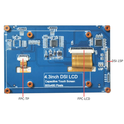 Angle de visualisation de l'affichage 800x480 de la framboise pi Dsi de pouce HDMI de PCT 4,3 plein
