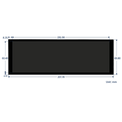 7Moniteur TFT tactile capacitif de type barre IPS de 9 pouces avec sortie HDMI pour Raspberry Pi 4 Windows os Résolution 400x1280