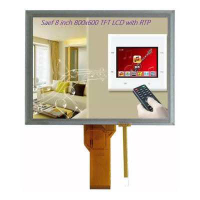 8 pouces TFT-LCD pour les systèmes embarqués et les appareils industriels, affichage TFT LCD 8 &quot; 800x600 RGB 50 broches avec contact résistif