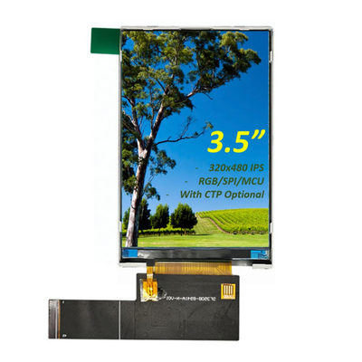 3,5&quot; angle de visualisation du module 320x480 HVGA IPS d'affichage de TFT LCD de pouce plein avec le module d'affichage d'affichage à cristaux liquides de TFT d'interface de RGB/MCU/SPI