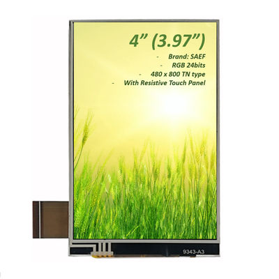 Écran tactile LCD de 4 pouces 480x800, affichage TFT médical de 3,97 pouces et 4 pouces Interface RVB