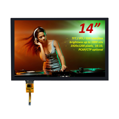 Affichage LCD TFT de 14 pouces 1920x1200 pixels 16:10 Interface EDP avec CTP Touch