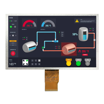 Affichage LCD TFT de 7 pouces Opération à grande température RGB 1024x600 50 broches Écran HMI