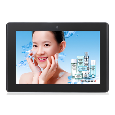 Affichage de publicité Android monté sur le mur de 10 pouces avec 1280x800 Multi Touch Wifi POE RJ45 Port LCD Moniteur