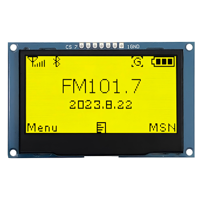 2Affichage OLED jaune de 42 pouces 128x64 points Résolution 7 En-tête Pin Interface SPI
