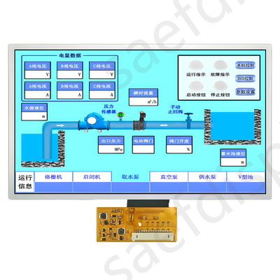 Affichage TFT de qualité industrielle de 7 pouces Interface LVDS 1000nits Plage de température de fonctionnement ultra large