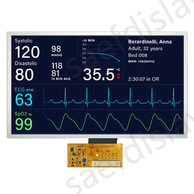 Affichage TFT de qualité industrielle de 7 pouces Interface LVDS 1000nits Plage de température de fonctionnement ultra large