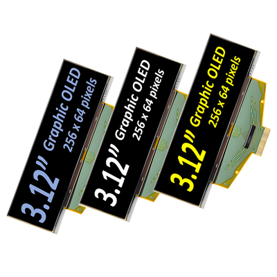 3Module d'affichage OLED de qualité industrielle de 12 pouces - 256x64 pixels, 30 broches avec SPI, interfaces I2C
