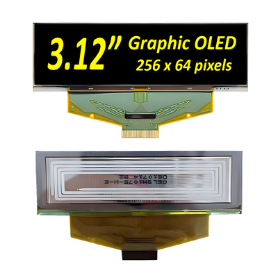 3Module d'affichage OLED de qualité industrielle de 12 pouces - 256x64 pixels, 30 broches avec SPI, interfaces I2C