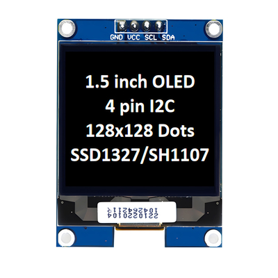 1Module de panneau d'affichage OLED de 5 pouces 128x128 pixels 4 broches Interface I2C avec contrôleur d'affichage LED