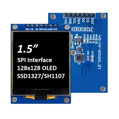 Affichage OLED SPI de 1,5 pouce 128x128 Dot Matrix SSD1327/SH1107G Fonts blancs / bleus Module à 7 broches