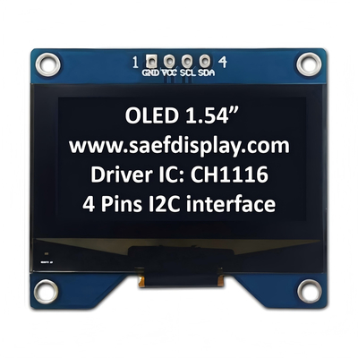 Affichage OLED de 1,54 pouces 128x64 avec interface I2C et pilote CH1116
