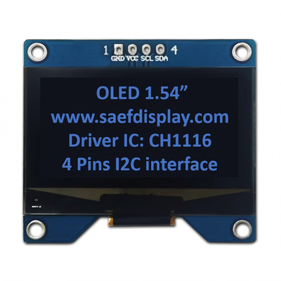 Affichage OLED de 1,54 pouces 128x64 avec interface I2C et pilote CH1116