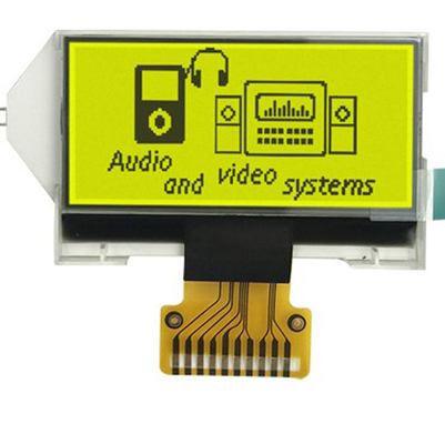 Couleur verte jaune de fond de module d'affichage à cristaux liquides de DENT de l'interface 128x64 de SPI