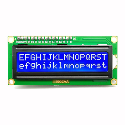 L'affichage à cristaux liquides de caractère de l'interface 16x2 d'I2C montrent le numéro des bornes 5V 4 bleu
