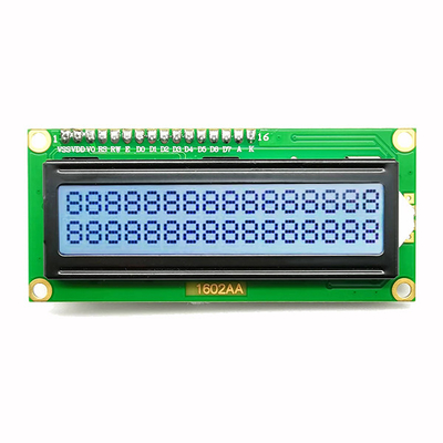 L'affichage à cristaux liquides de caractère de l'interface 16x2 d'I2C montrent le numéro des bornes 5V 4 bleu