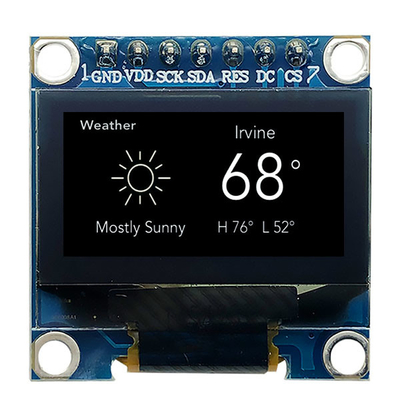7 broches Module d'affichage OLED de 0,96 pouces SPI 3V PMOLED blanc avec SSD1306