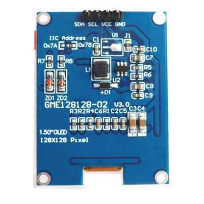 1Module de panneau d'affichage OLED de 5 pouces 128x128 pixels 4 broches Interface I2C avec contrôleur d'affichage LED