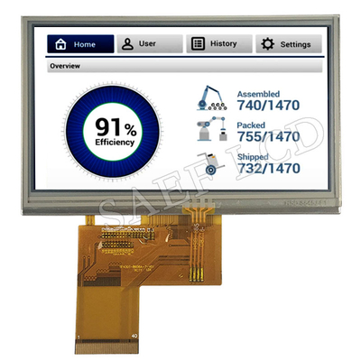 4,3&quot; interface de l'angle de visualisation RVB de l'écran 480x272 IPS d'affichage à cristaux liquides TFT de pouce pleine avec l'écran résistif d'affichage à cristaux liquides TFT d'écran tactile