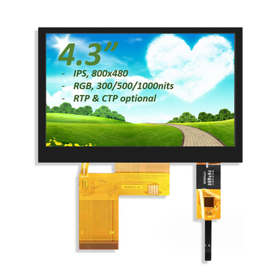 4.3 pouces TFT LCD Moniteur RGB 800X480 ST7282 Drive IC Full View TFT LCD Module